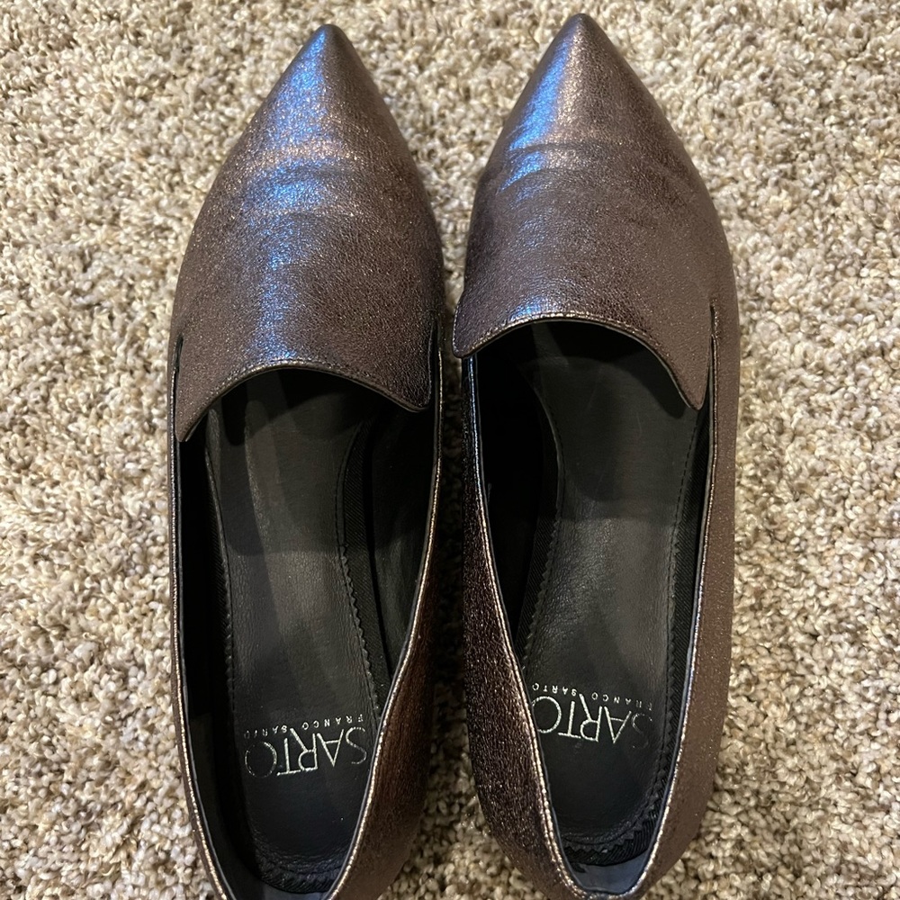 BRAND NEW Shiny Bronze Franco Sarto Pointed Loafer Flats